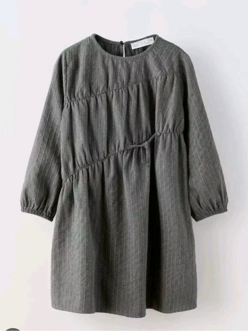Zara Long Sleeve Gray Pinstripe Dress